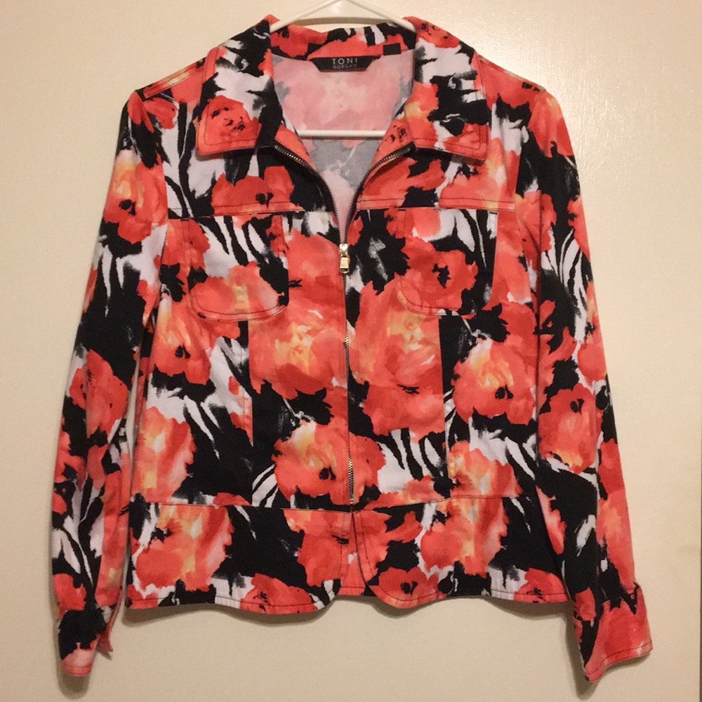 Toni Morgan Floral Blazer Sz  PS EUC